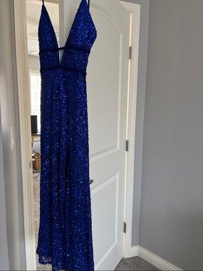 Royal Blue Sequin Evening Gown